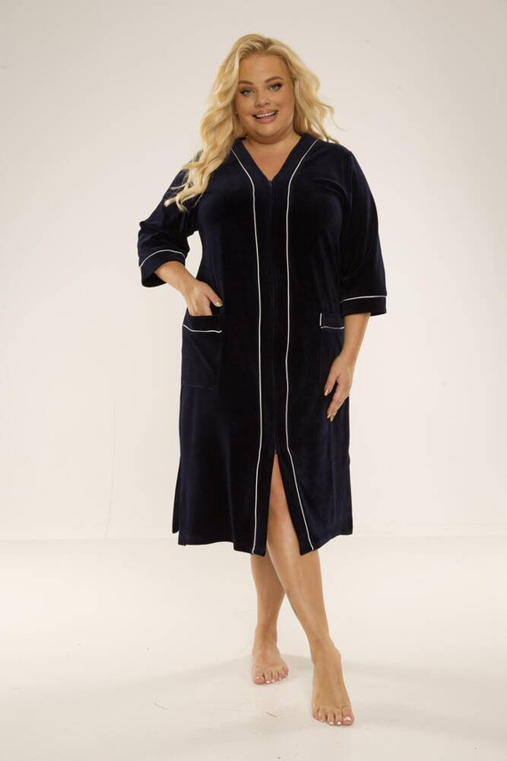 974 / 352 Vestaglia da donna in velluto Forex - blu navy