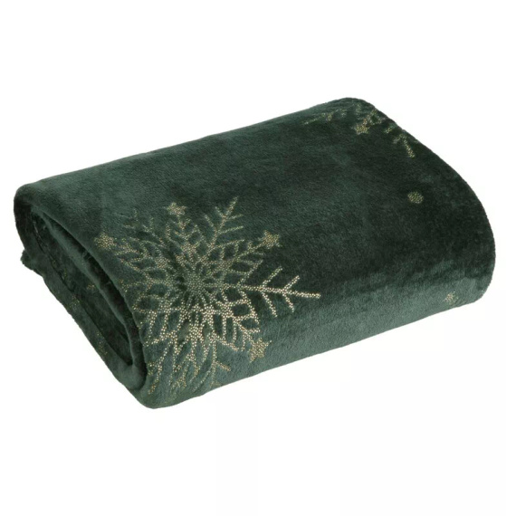 Coperta natalizia Eurofirany verde - morbido copriletto in microfibra, 240 g/m²