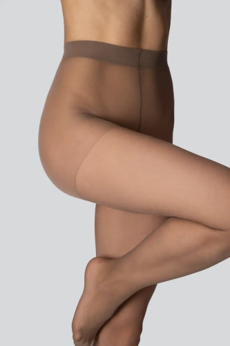 Mona Viola collant donna 20 DEN classici lucidi con punta rinforzata nuciola