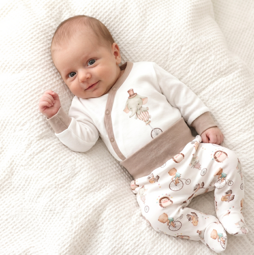 ABN-5582 Body a busta Circus di Nini - 100% cotone organico, chiusure senza nichel, made in Polonia