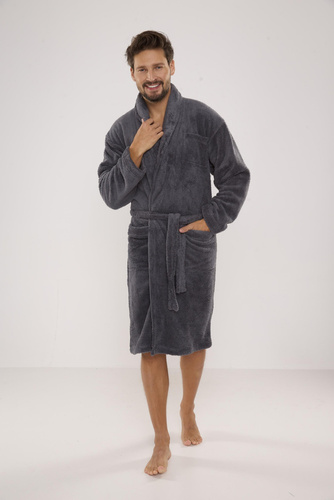 811 Accappatoio in felpa da uomo De Lafense - grigio