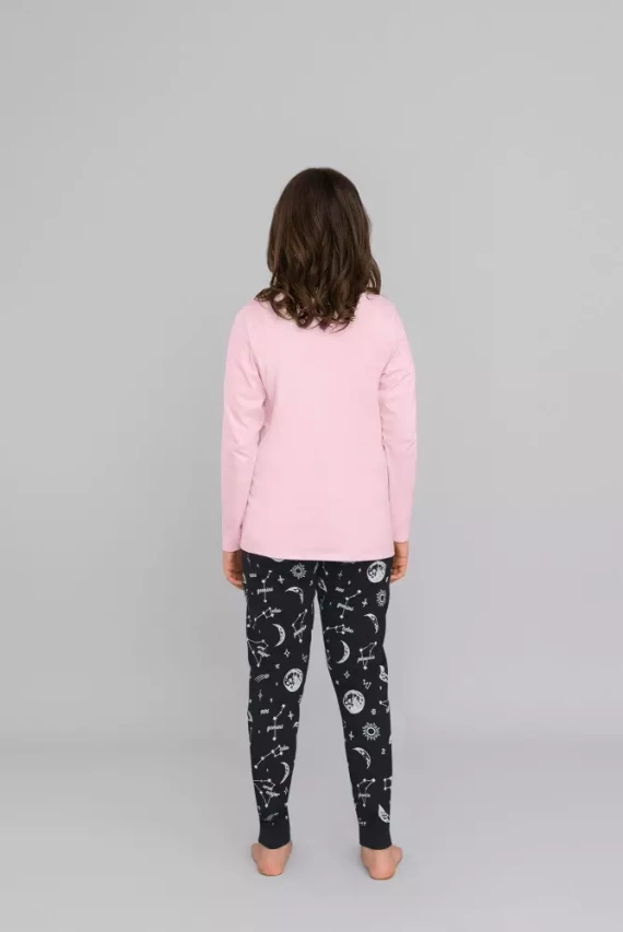 Umbra Pigiama bambina, manica lunga e pantaloni Moda italiana - salmone/stampa