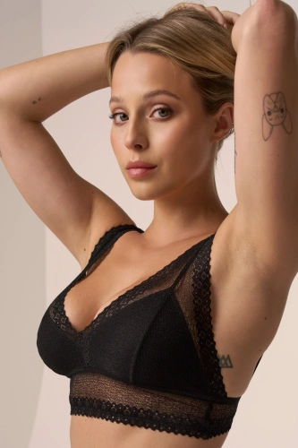 210 Bralette in pizzo Babell nero - delicato, senza ferretto, elastico | Comfort e delicatezza femminile