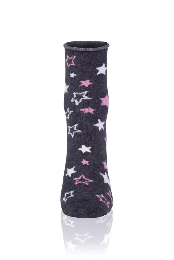 S143D Antilia Calze lunghe Moda Italiana - melange scuro/bianco/rosa