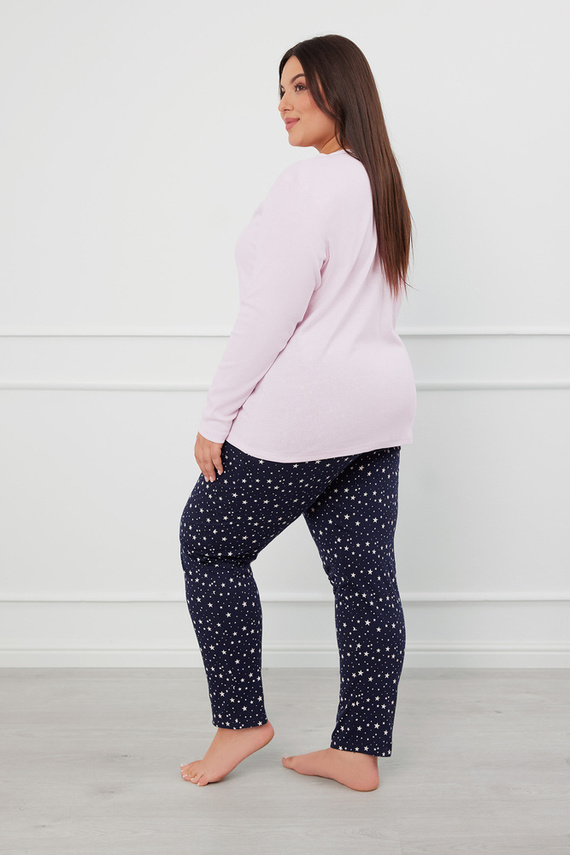 Libra Pigiama donna manica lunga e pantaloni Moda italiana - rosa/stampa