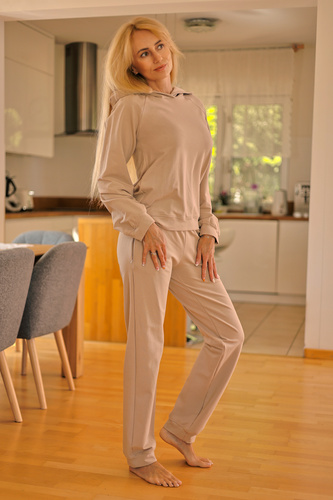 Brav tuta da donna Mirale | Set confortevole in cotone | Produzione polacca - beige