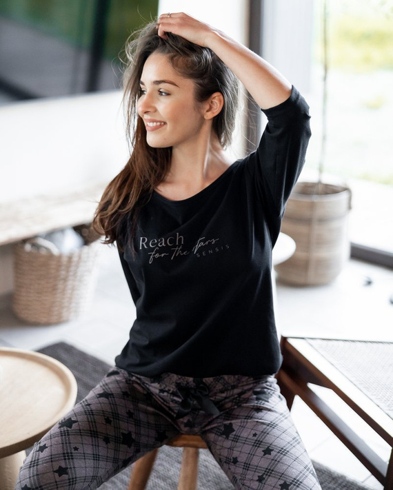 Sensis Reach For The Stars Pigiama da donna - nero-marrone