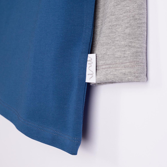 228139 Nicol FARMA Maglietta raglan bambino azzurro grigio mélange cotone