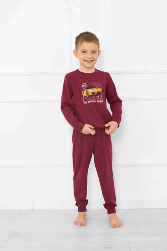 Pigiama bambino Gordo - cotone, maniche lunghe e pantaloni con coulisse Italian Fashion - marrone