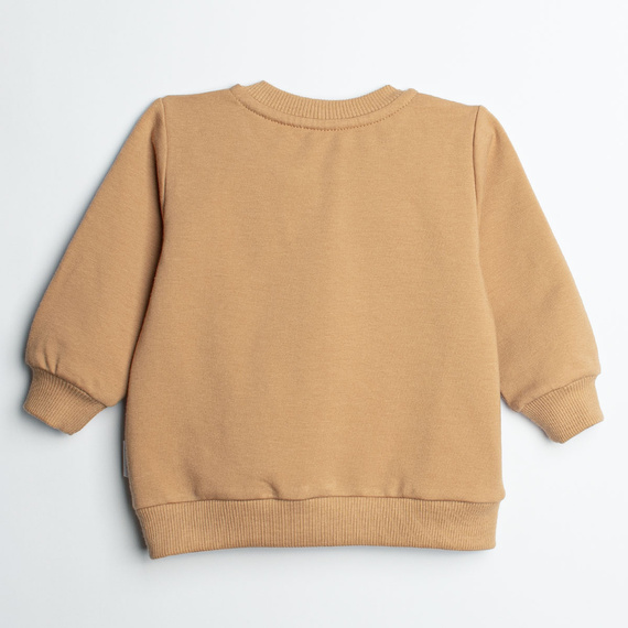 Nicol Olo 222274 felpa bomber da bambino in cotone color caramello con zip