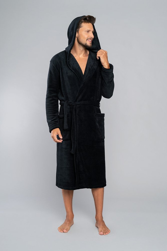 Mimas Accappatoio da uomo con cappuccio Moda italiana - cammello