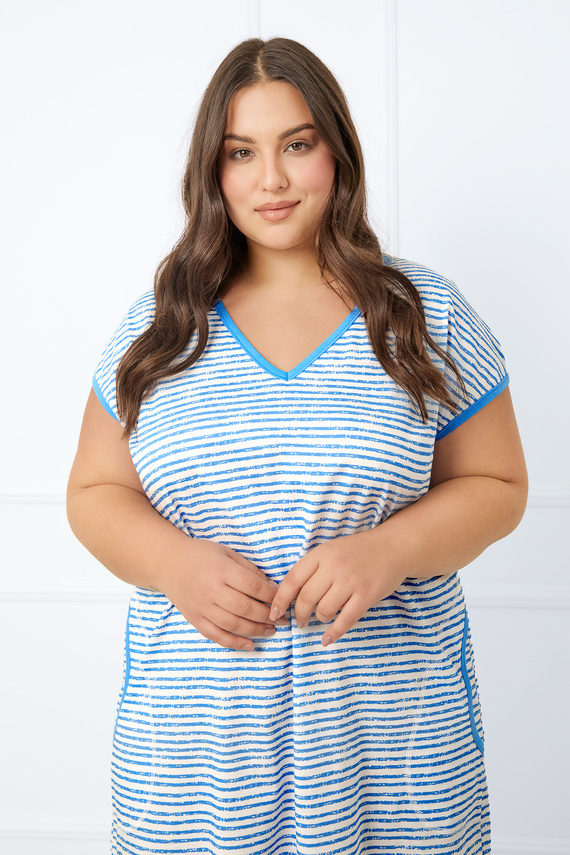 Camicia da donna Flota a maniche corte Moda italiana - stampa blu