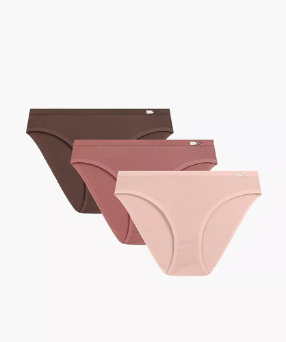 Atlantic 3CLP-002/Z26 Sport Slip Donna Cotone 3-Pack Classico rosa-marrone chiaro