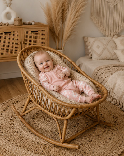 Kaftanik niemowlęcy Mamatti KA16310 rosa in cotone con chiusura a pressione
