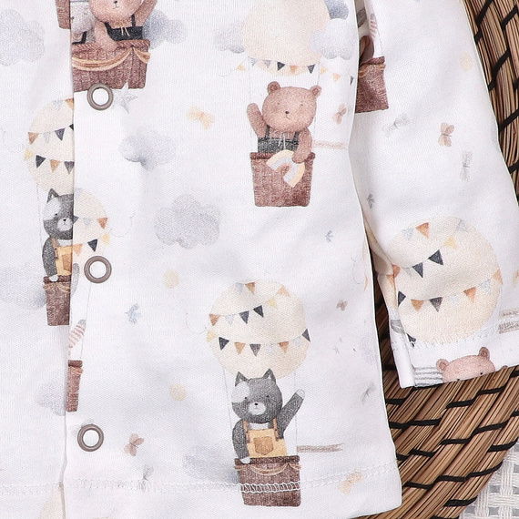 Nini Cardigan Neonato 100%  Balloon Friends Cotone Biologico – Made in Polonia