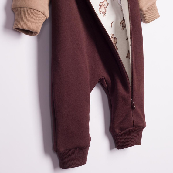 227272 Nicol BENEK Pagliaccetto con fodera orsetti + scarpine primi passi marrone