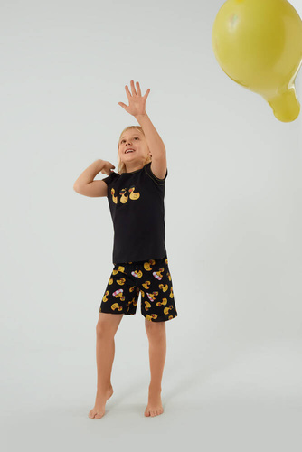 Pigiama da bambina Anatre Italian Fashion - nero/stampa