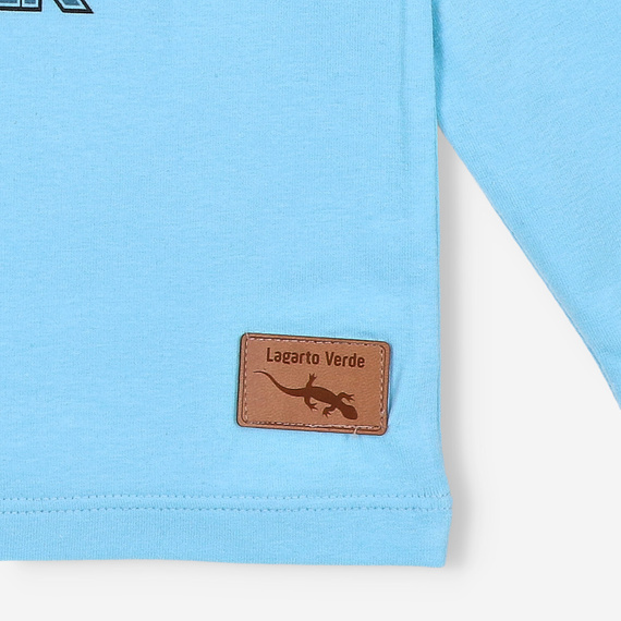 KAR-1014 Camicetta bambino a maniche lunghe Lagarto Verde blu - cotone con elastan, produzione polacca