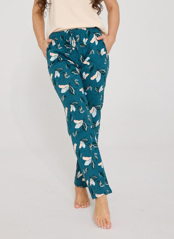 Pantaloni da pigiama donna Cornette 690/52 100% cotone lunghi marine