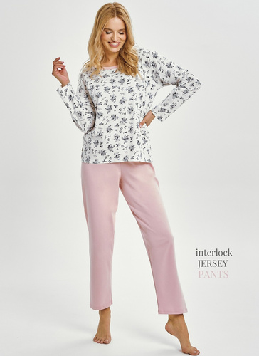 Martina 3451 Taro pigiama donna bianco 100% cotone classico