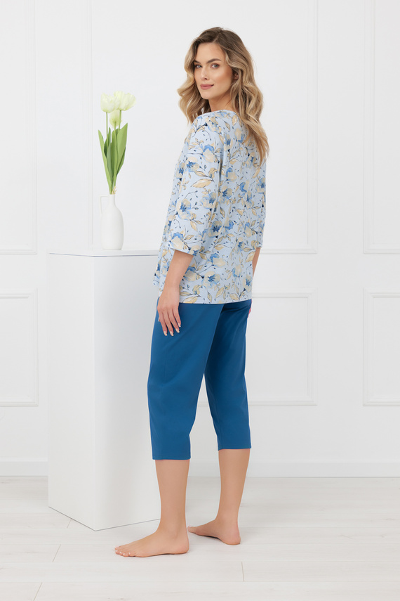 Pigiama donna Celozja Moda italiana 100% cotone manica 3/4 pantaloni 3/4