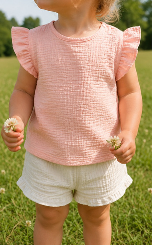Mamatti BL50106 blusa in mussola bambina leggera cotone estate