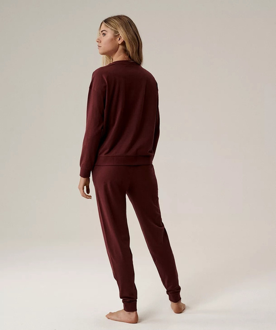 Pigiama donna Atlantic NLP-499 vino - cotone, manica lunga, comodo e alla moda