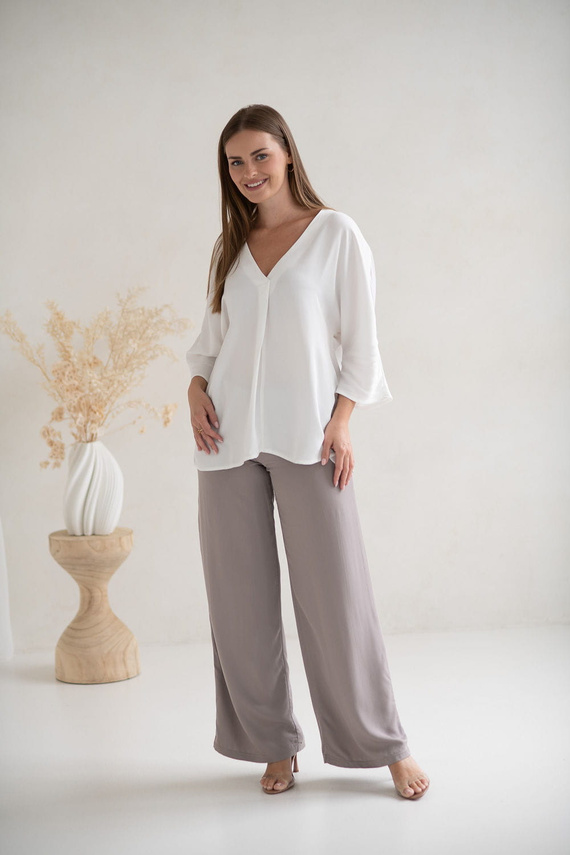 Mamafullness Camicetta maternità per l'allattamento Milk&Love bianco - viscosa, manica 3/4, oversize