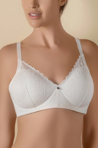 Selene Mireia Reggiseno Imbottito Senza Ferretto Comfort e Pizzo avorio-perla