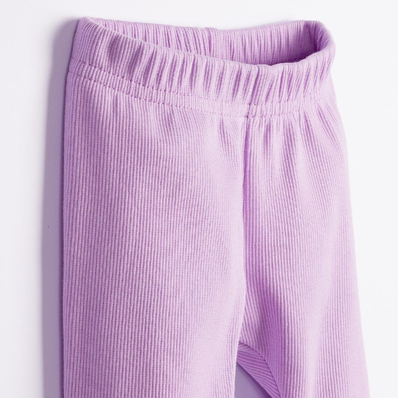 Pantaloni bambina Nicol Tosia 225019 in cotone lilla con polsini