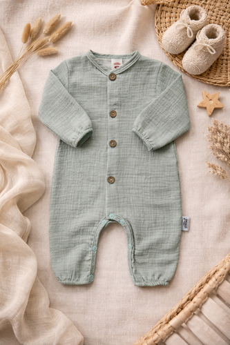 Just Muslin pajacifier 02235BSM Makoma mint- leggero, traspirante, 100% cotone