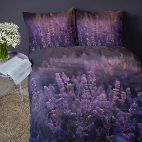 5317 Una biancheria da letto in microfibra 3D con motivo lavanda tramonto - Detexpol