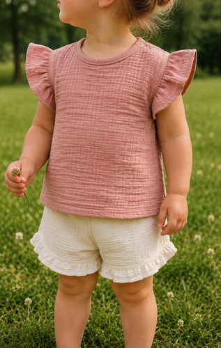 Mamatti BL50110 blusa in mussola bambina leggera cotone estate