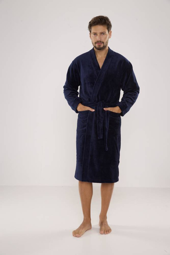 391 Hugo accappatoio da uomo De lafense - blu navy