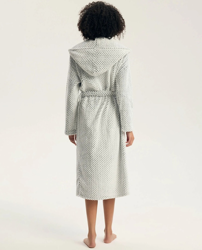 43599 Darlan Vestaglia da donna con cappuccio Henderson crema - morbida, leggera, prima del ginocchio