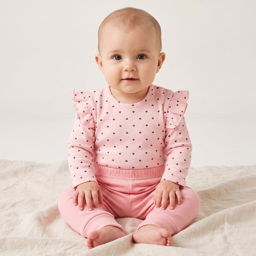 Body neonato Nicol Tosia 225097 100% cotone rosa con volant
