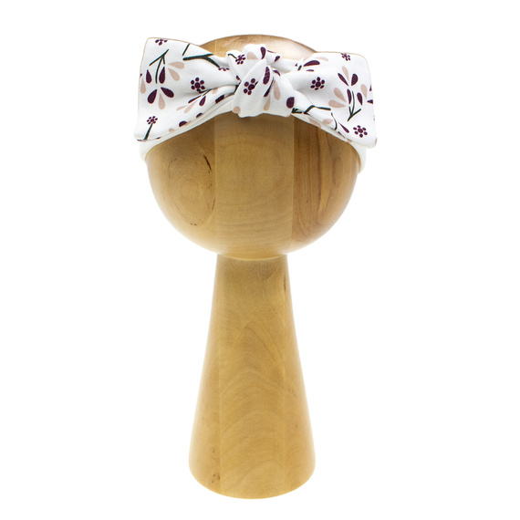 217065 Cerchietto in cotone con fiocco Alisa Nicol - motivo floreale