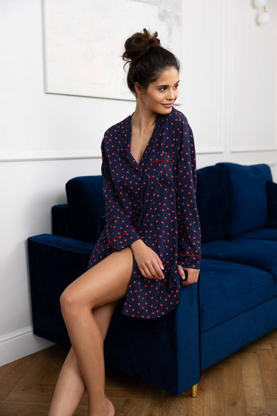 Camicia da notte sbottonata Sophia di Sensis - blu navy