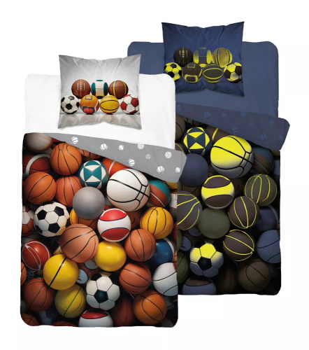 5552 A Fluo 95 Luminoso al buio pallone sportivo misto biancheria da letto | 100% cotone | Per bambini Detexpol