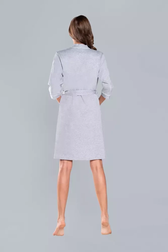 Megan Vestaglia da donna Moda italiana manica 3/4 - melange chiaro