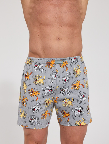 Cornette Classic Boxer Uomo 100% Cotone Vestibilità Larga con Bottone grigio