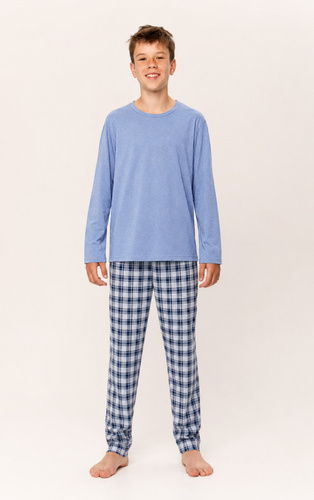 Pigiama bambino Taro 3683 Luciano blu manica lunga cotone