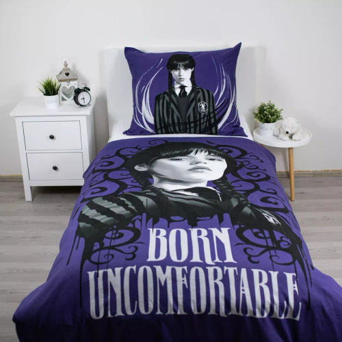 Biancheria da letto in cotone Wednesday Handy Thing 140x200 Jerry Fabrics viola