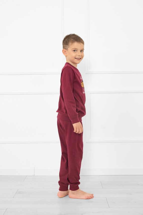 Pigiama bambino Gordo - cotone, maniche lunghe e pantaloni con coulisse Italian Fashion - marrone