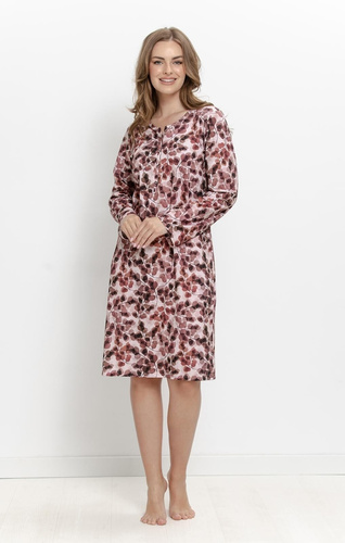 Camicia da notte Taro Ardenia 3635 marrone 100% cotone per allattamento