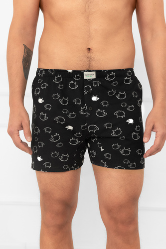 Boxer uomo Wito - Cotone MEGA SOFT, nero in montone | Moda italiana