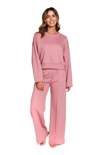 7360 Doctor Nap - Tuta donna in cotone con pantaloni larghi | Manifattura polacca - Rosa blush
