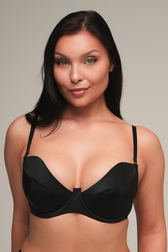 Reggiseno push up 2202 Ava - reggiseno in microfibra nera con inserti removibili
