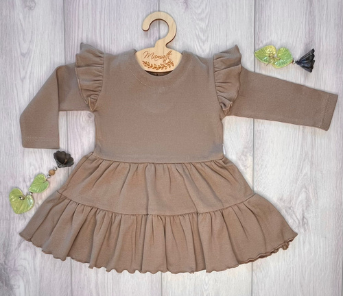 Mamatti SP516 Abito bambina maniche a farfalla 97% cotone