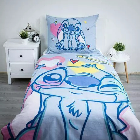 Biancheria da letto in cotone 140x200 Lilo and Stitch blu 70x90 Jerry Fabrics
